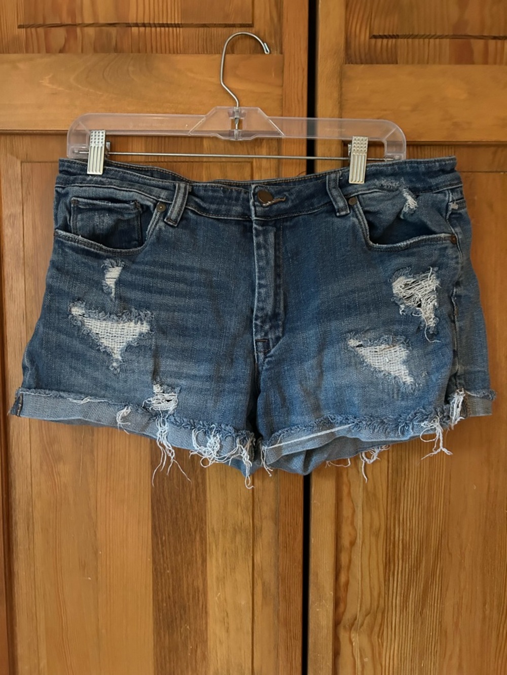 Blank NYC Distressed Blue Denim Cutoff Shorts